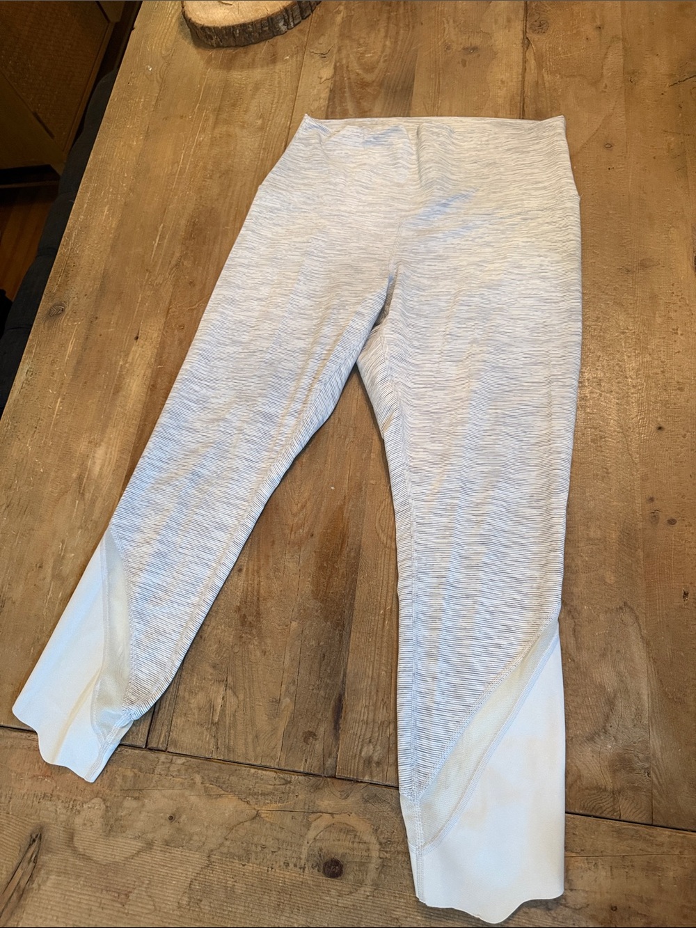 lululemon athletica Light Gray Leggings with White Lower Panels